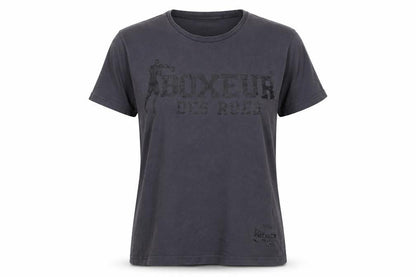 Boxeur Des Rues Womens Grey Cotton Basic T-Shirt Size L Crew Neck