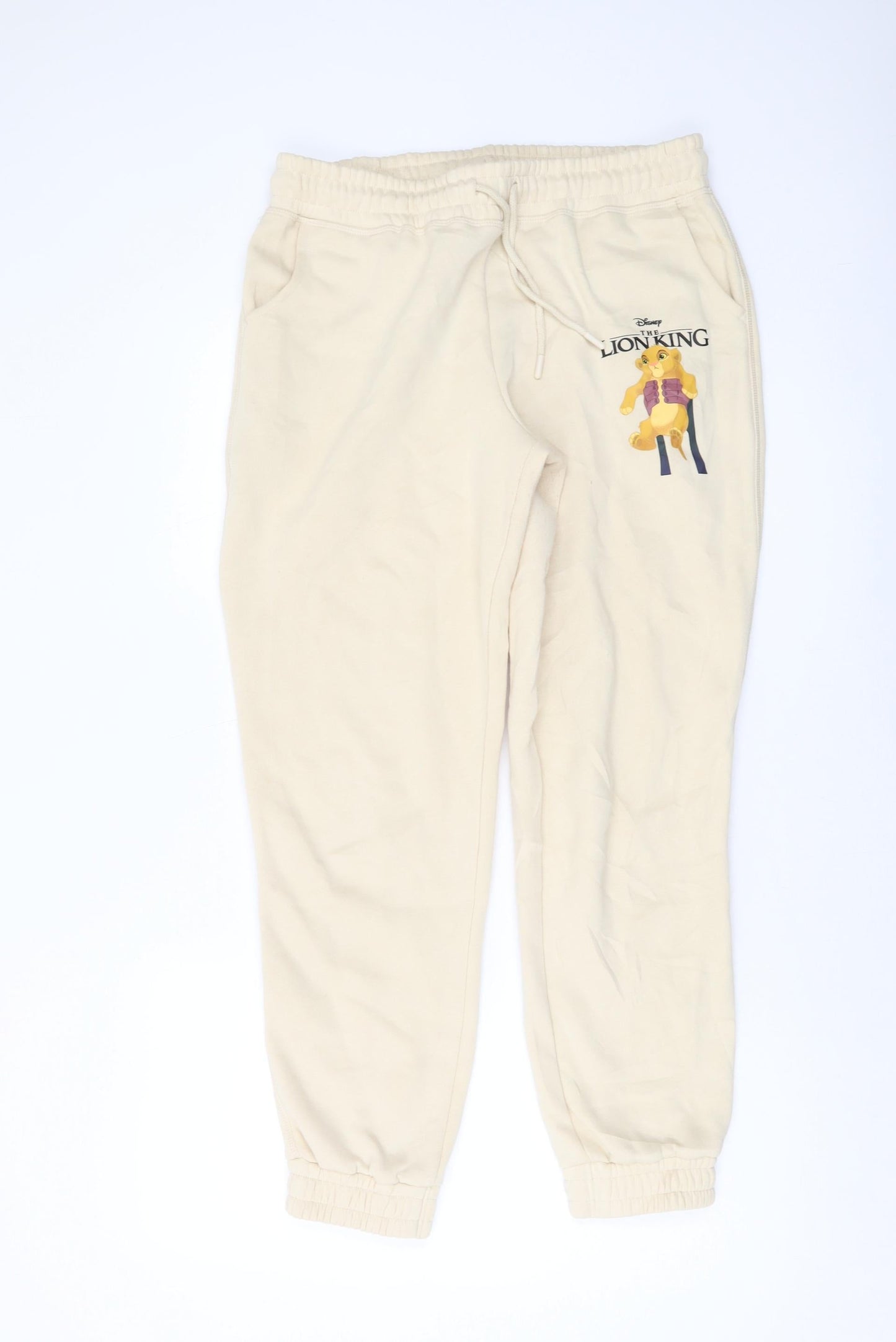 Womens UK Size 10 Disney Regular Fit Sweatpants Beige Trousers