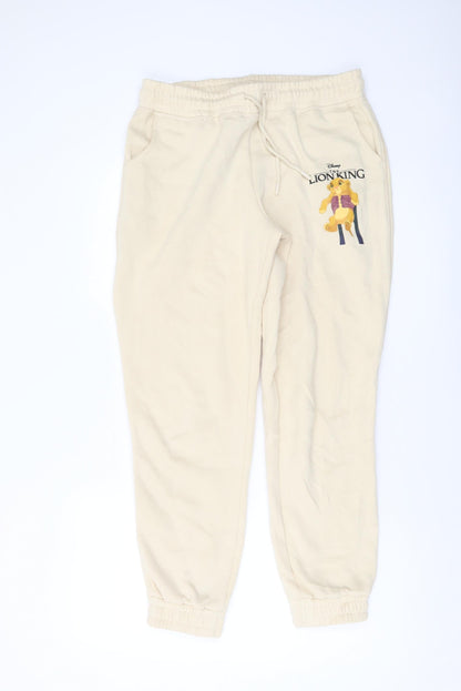 Womens UK Size 10 Disney Regular Fit Sweatpants Beige Trousers