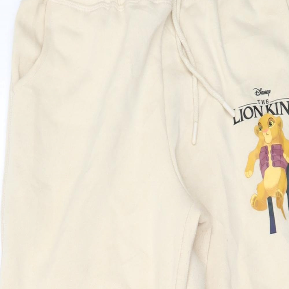 Womens UK Size 10 Disney Regular Fit Sweatpants Beige Trousers