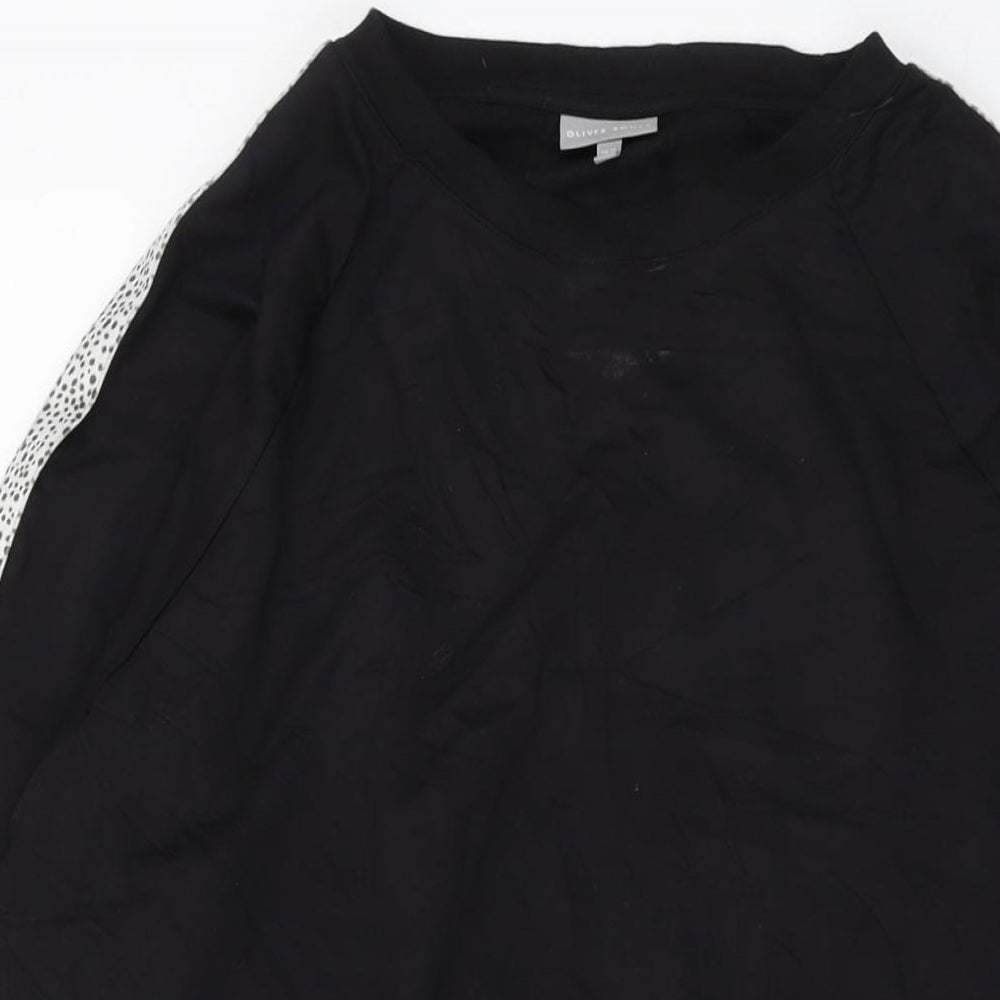 Oliver Bonas Womens Black Cotton Pullover Sweatshirt Size 14 Pullover