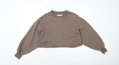 Womens UK Size S Pull&Bear Brown Pullover Sweatshirt