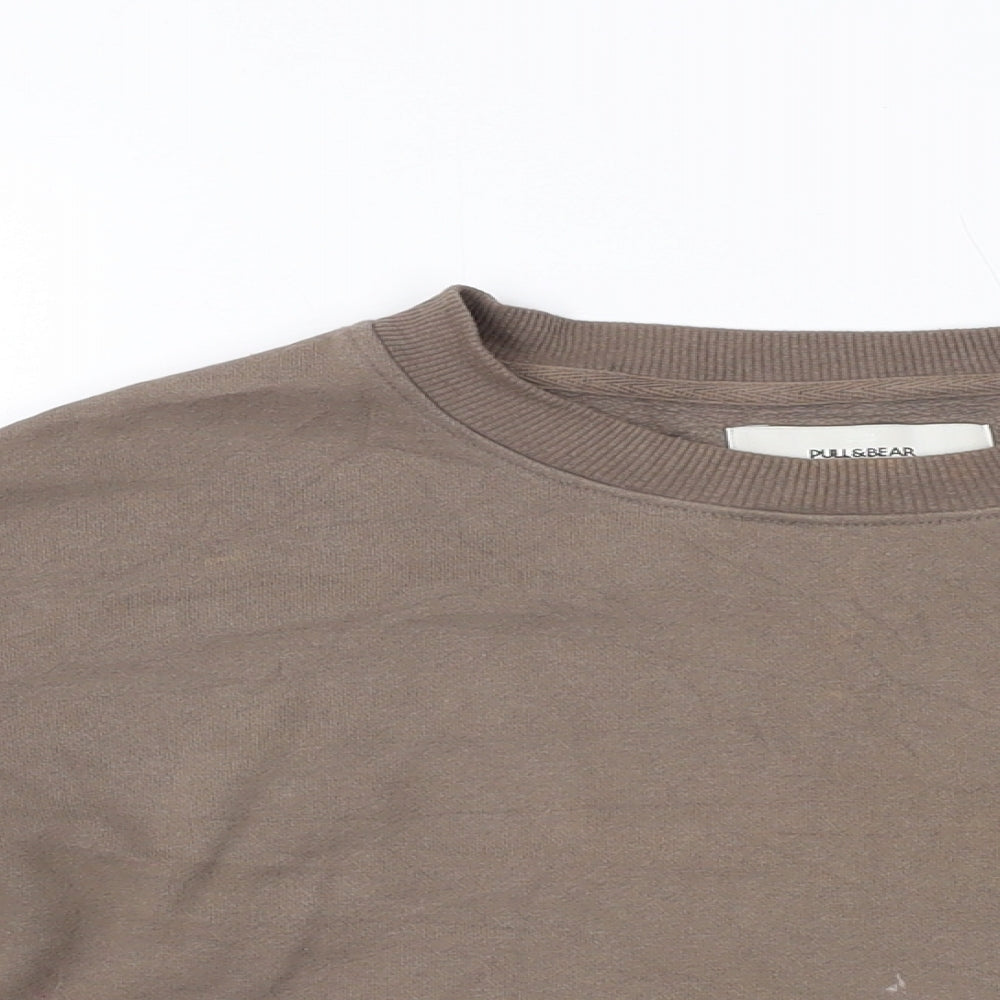 Womens UK Size S Pull&Bear Brown Pullover Sweatshirt