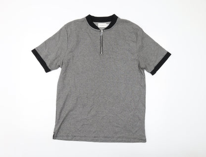 Topman Mens Grey Cotton T-Shirt Size L Crew Neck