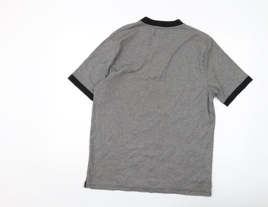Topman Mens Grey Cotton T-Shirt Size L Crew Neck