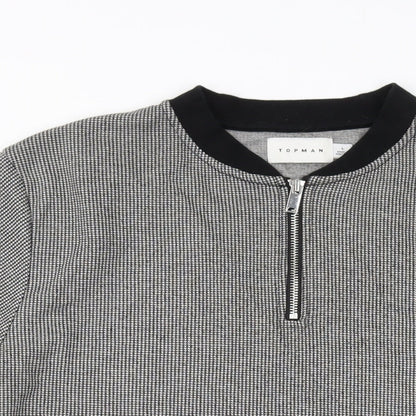 Topman Mens Grey Cotton T-Shirt Size L Crew Neck
