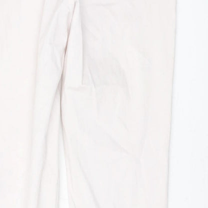 Womens UK Size 6 Ecru Regular Fit  Pink Trousers
