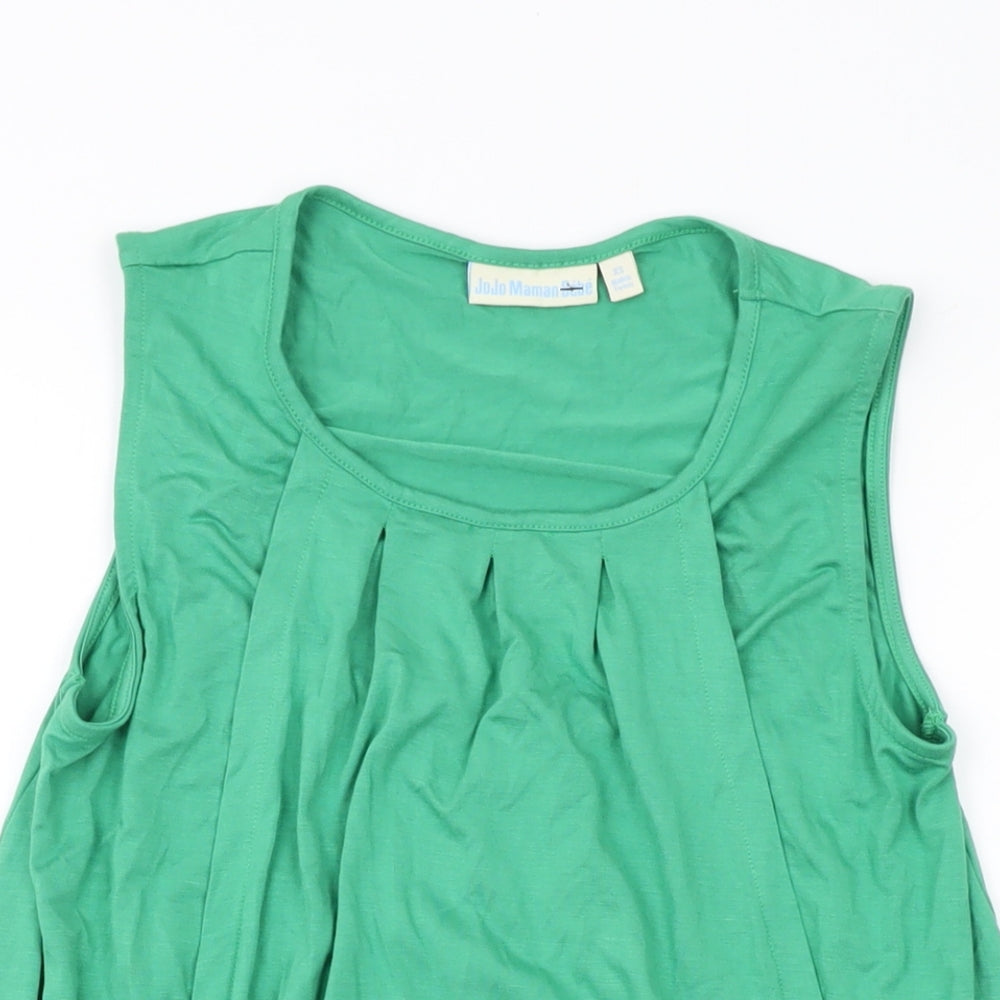 Womens UK Size XS JoJo Maman Bébé Green Basic Tank