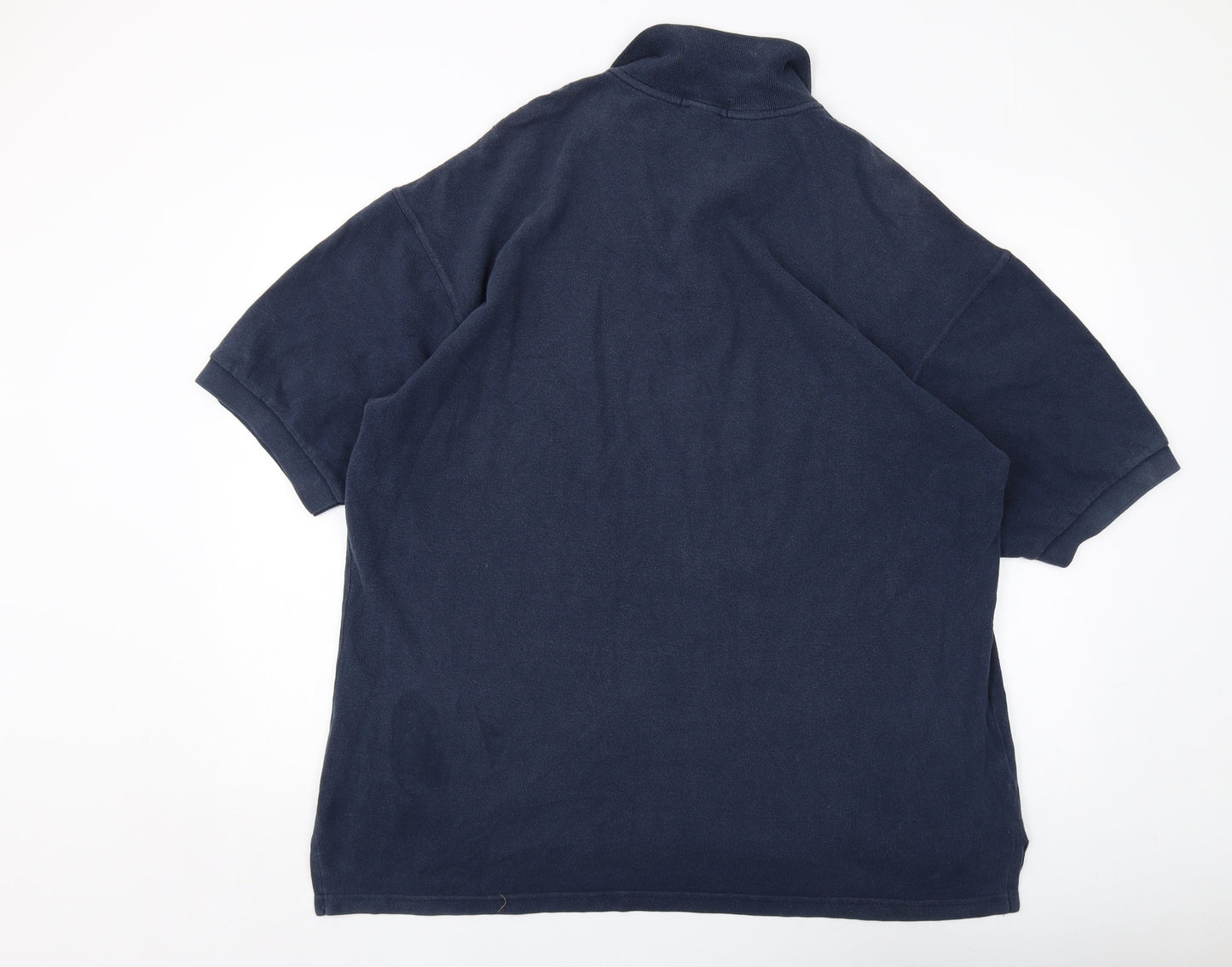 Pringle Mens Blue Cotton Polo Size 2XL Collared Button