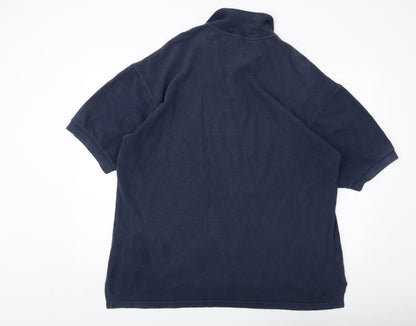 Pringle Mens Blue Cotton Polo Size 2XL Collared Button