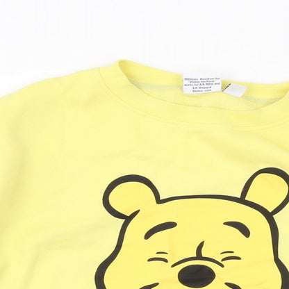 Womens UK Size 14 Disney Yellow Pullover Sweatshirt