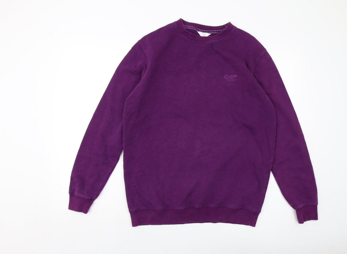 Mens UK Size M Cotton Traders Purple Pullover Sweatshirt