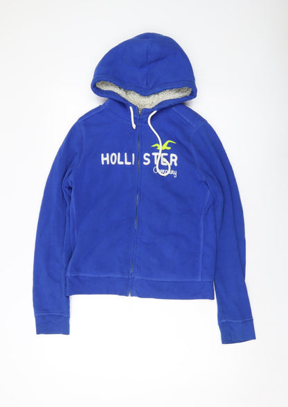 Hollister Womens Beige Cotton Full Zip Hoodie Size L Zip