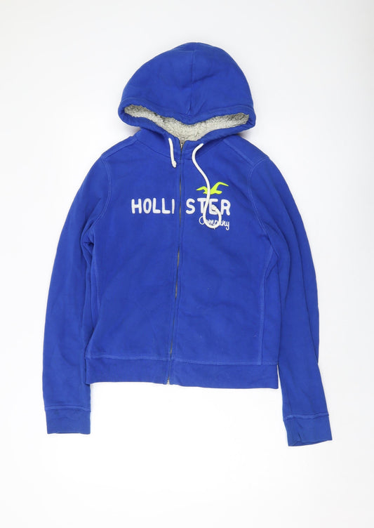 Hollister Womens Beige Cotton Full Zip Hoodie Size L Zip