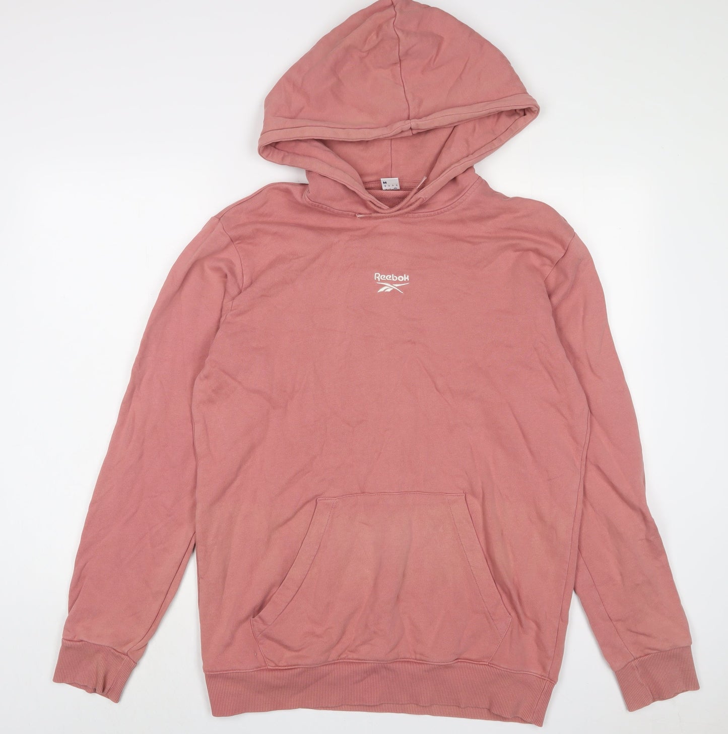 Reebok Womens Pink Cotton Pullover Hoodie Size M Pullover - Logo, Embroidered
