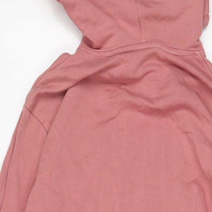 Reebok Womens Pink Cotton Pullover Hoodie Size M Pullover - Logo, Embroidered