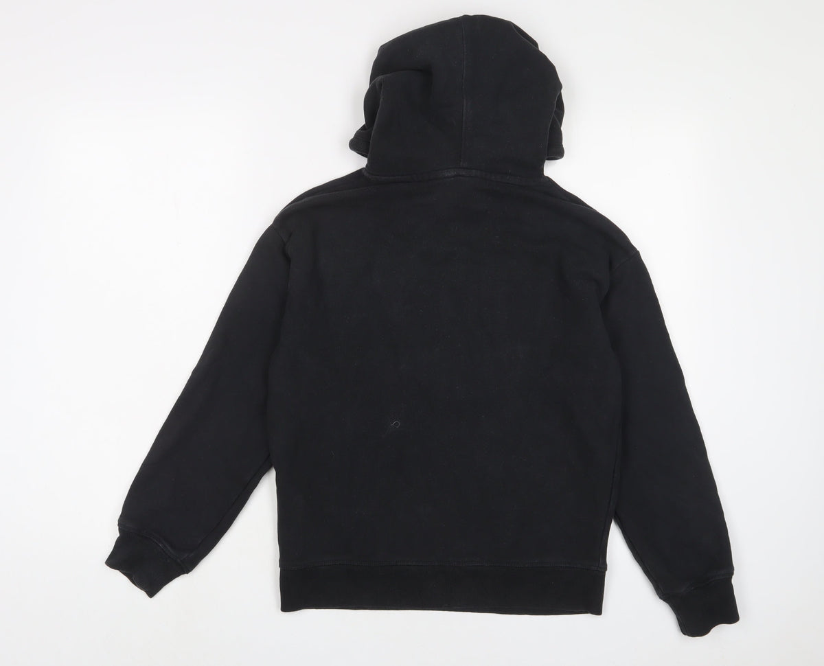 Levi's Womens Black Cotton Pullover Hoodie Size 2XS Pullover - Logo, Embroidered