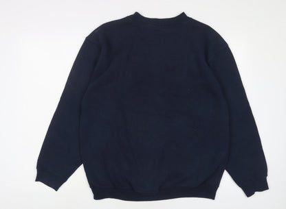 Giorgio Mens Blue Cotton Pullover Sweatshirt Size M