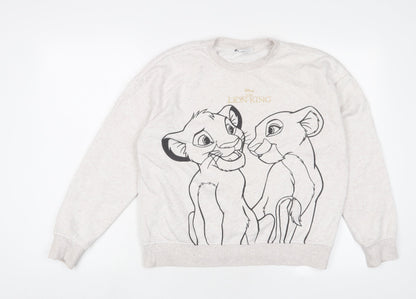 Womens UK Size S Disney Beige Pullover Sweatshirt