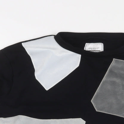 Chocoolate Womens Black Cotton Pullover Sweatshirt Size S Pullover
