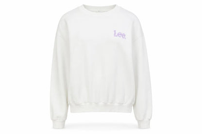 Lee X H&M Womens White Cotton Pullover Sweatshirt Size L Pullover - Embroidered