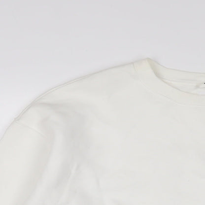 Lee X H&M Womens White Cotton Pullover Sweatshirt Size L Pullover - Embroidered