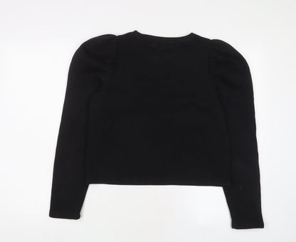Womens UK Size S Pull&Bear Black Pullover Sweatshirt