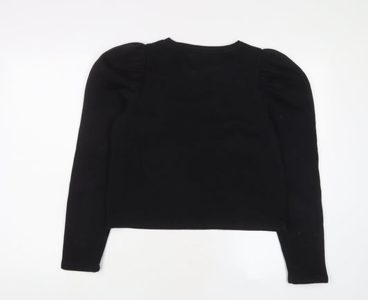 Womens UK Size S Pull&Bear Black Pullover Sweatshirt