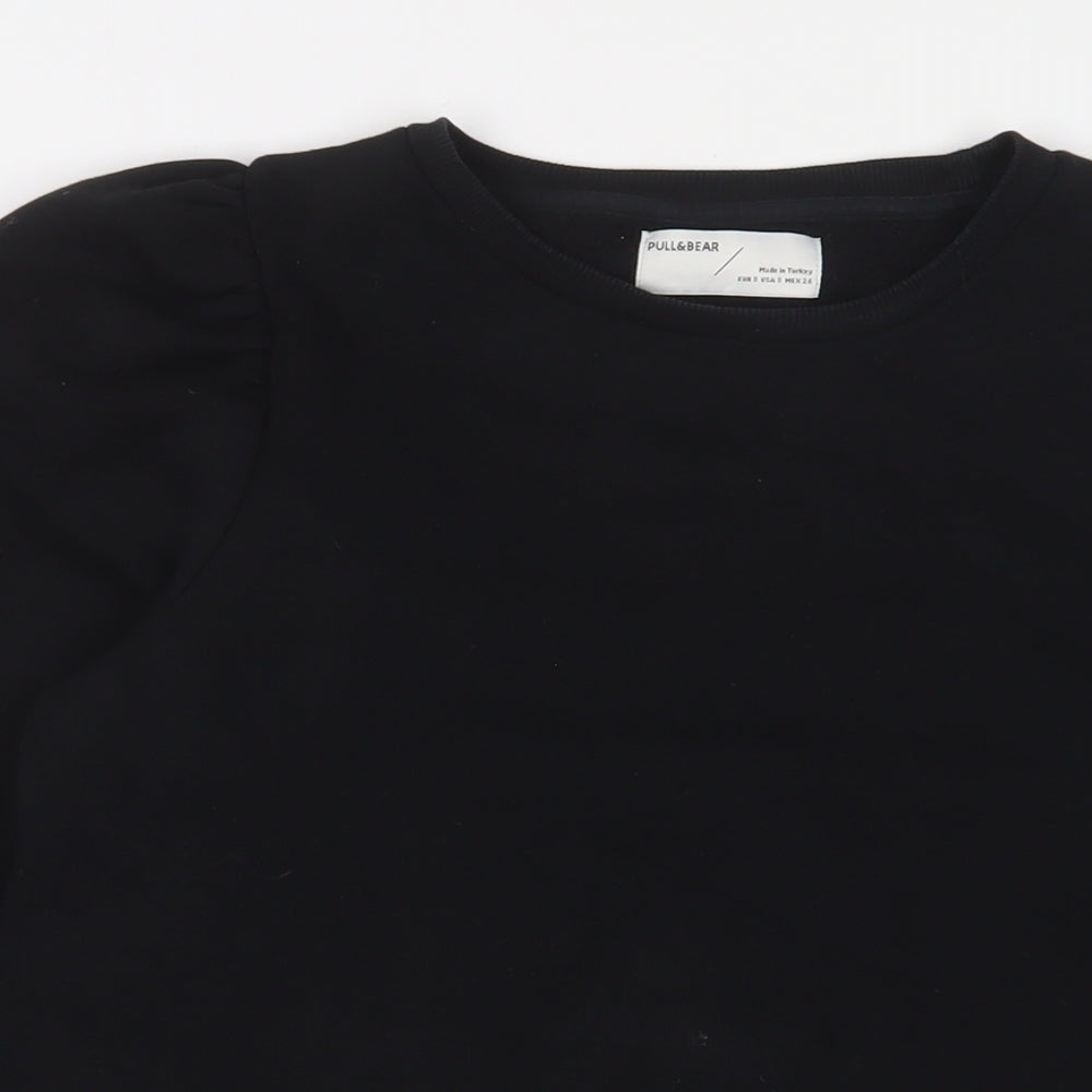 Womens UK Size S Pull&Bear Black Pullover Sweatshirt