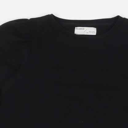 Womens UK Size S Pull&Bear Black Pullover Sweatshirt