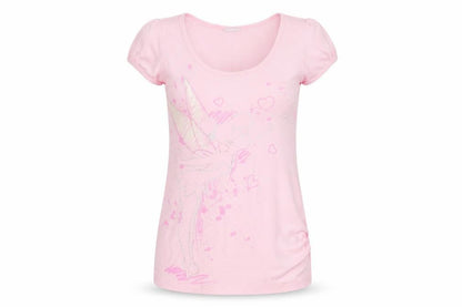 Womens UK Size 10 Disney Pink Basic T-Shirt