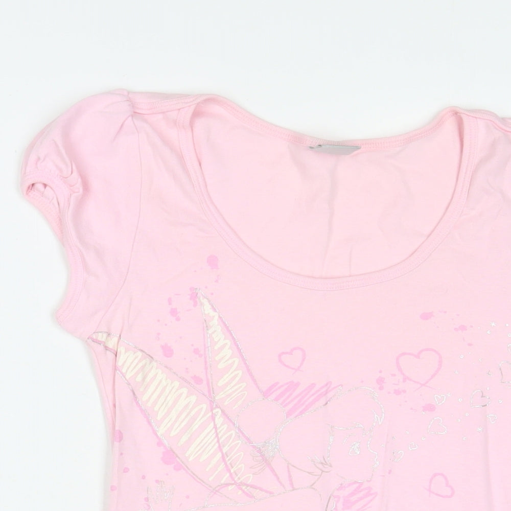 Womens UK Size 10 Disney Pink Basic T-Shirt