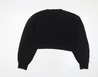 Monki Womens Black Cotton Pullover Sweatshirt Size S Pullover