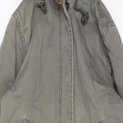 QED London Womens Green Parka Coat Size S Zip