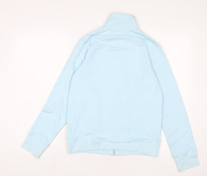 DECATHLON Girls Blue Cotton Full Zip Sweatshirt Size 14 Years Zip - Logo, Embroidered