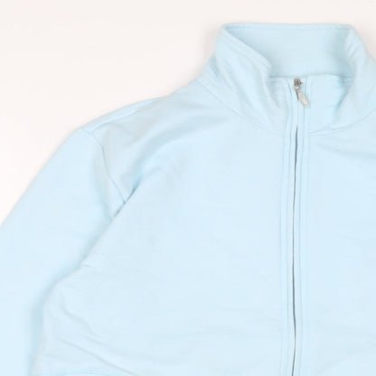 DECATHLON Girls Blue Cotton Full Zip Sweatshirt Size 14 Years Zip - Logo, Embroidered