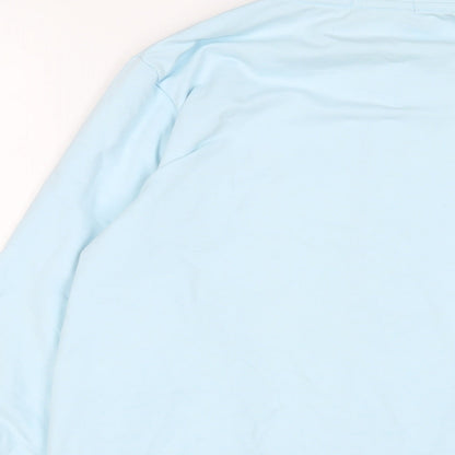 DECATHLON Girls Blue Cotton Full Zip Sweatshirt Size 14 Years Zip - Logo, Embroidered
