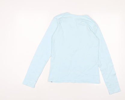 DECATHLON Girls Blue Cotton Basic Casual Size 14 Years Crew Neck Pullover