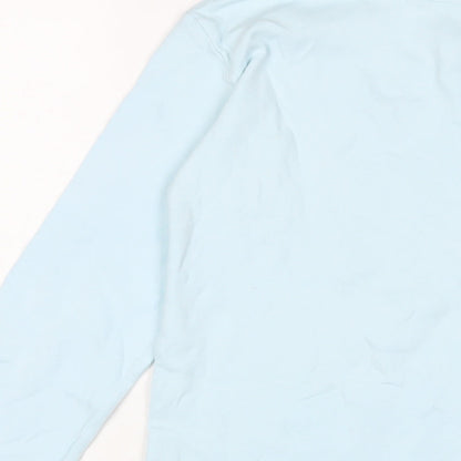 DECATHLON Girls Blue Cotton Basic Casual Size 14 Years Crew Neck Pullover