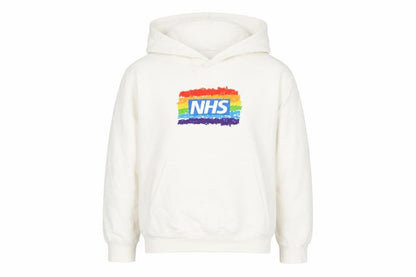 NHS Boys White Cotton Pullover Hoodie Size 5-6 Years Pullover