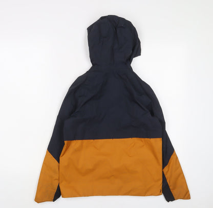 Back view of Decathlon boys’ orange jacket, size 8-9, years zip
