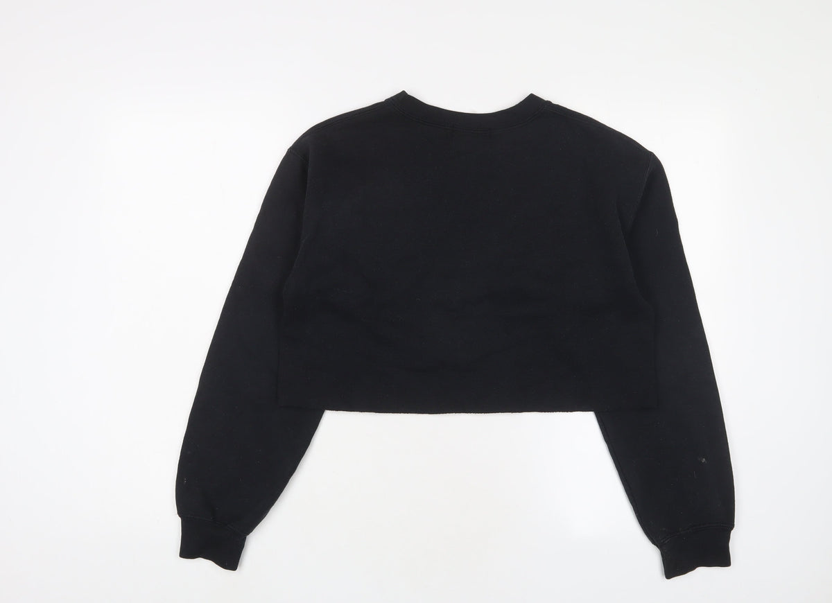 Back view of Missguided women’s black cotton pullover sweatshirt, size S, pullover - oakland