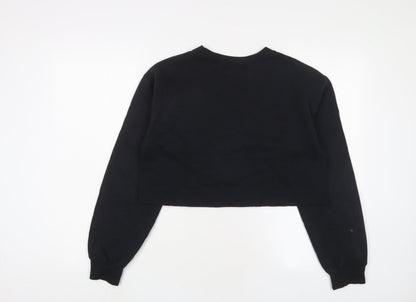 Back view of Missguided women’s black cotton pullover sweatshirt, size S, pullover - oakland