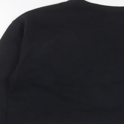 Brand and care label for Missguided women’s black cotton pullover sweatshirt, size S, pullover - oakland