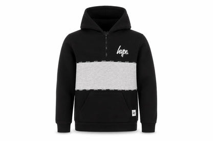 Hype Boys Black Cotton Pullover Hoodie Size 13 Years Zip