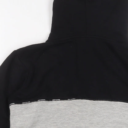 Hype Boys Black Cotton Pullover Hoodie Size 13 Years Zip