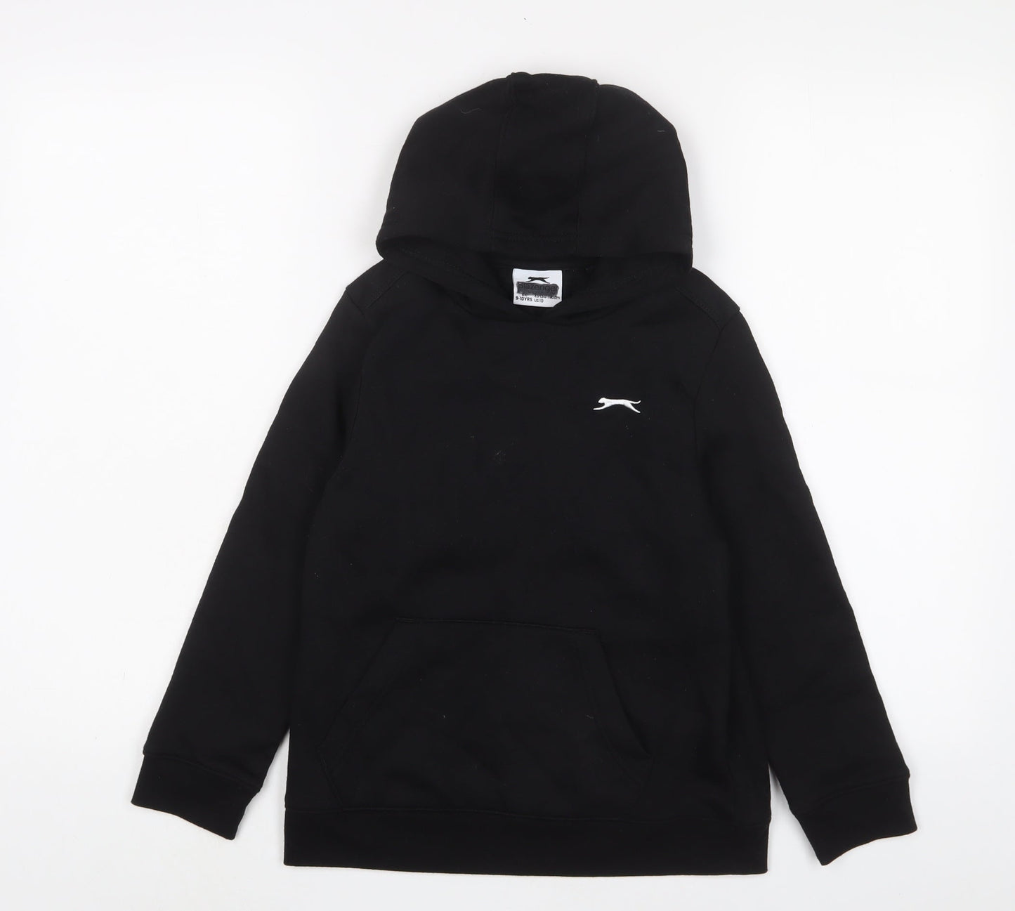 Slazenger Boys Black Cotton Pullover Hoodie Size 9-10 Years Pullover - Logo, Embroidered