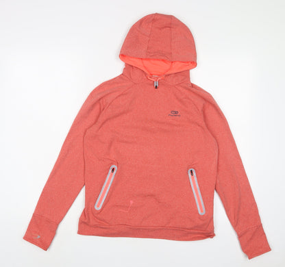 DECATHLON Womens Pink Polyester Pullover Hoodie Size S Pullover