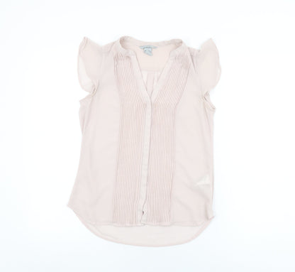 Womens UK Size 6 H&M Pink Basic Button-Up