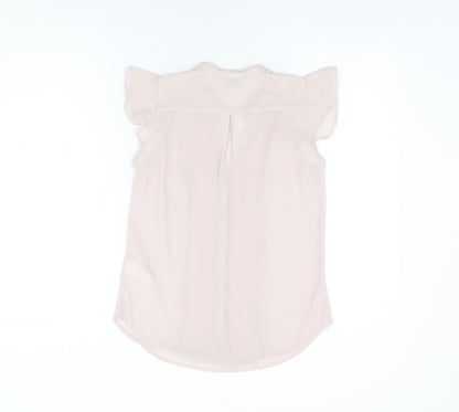 Womens UK Size 6 H&M Pink Basic Button-Up